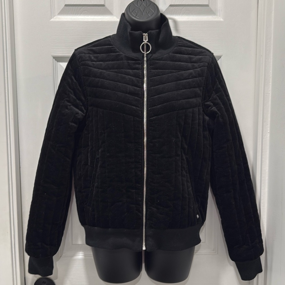 Volcom Quilted Velvet Like Zip Up Jacket